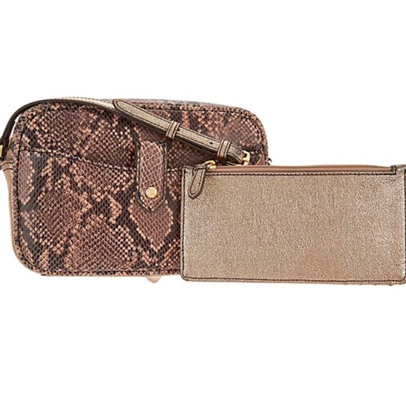 Snakeskin Reptile Anim Print Leather Crossbody Bag - Picture 1 of 7